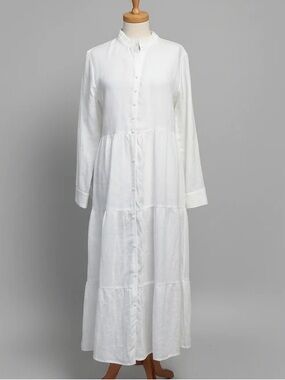 ALICE WALK Linen Maxi Dress White NWT $300 size XL